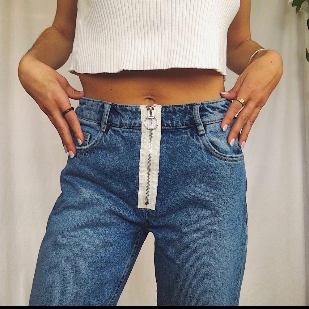 Zara jeans with frayed detail